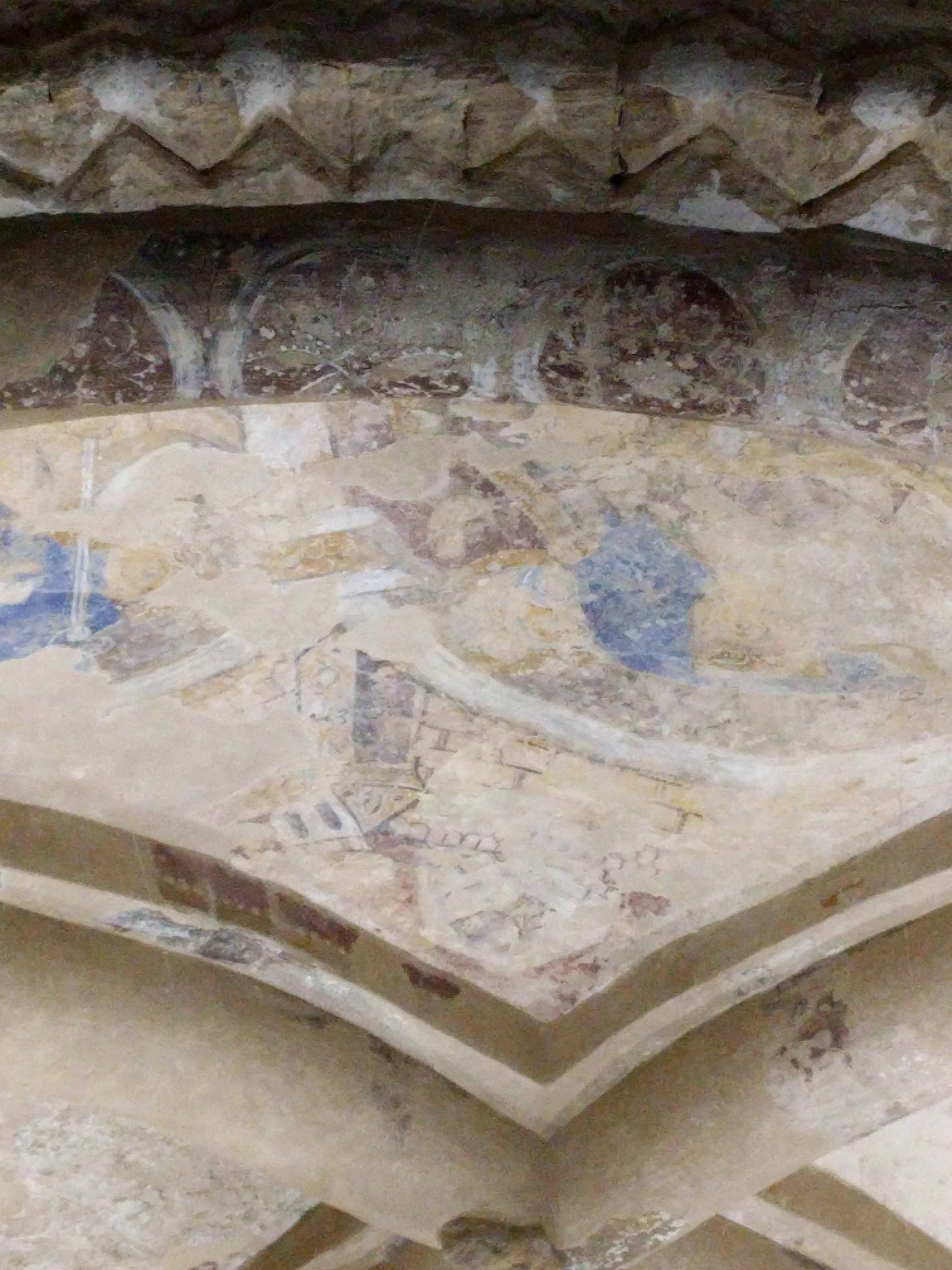 Rock of Cashel - koning Cormac's kapel - fresco's op het plafond